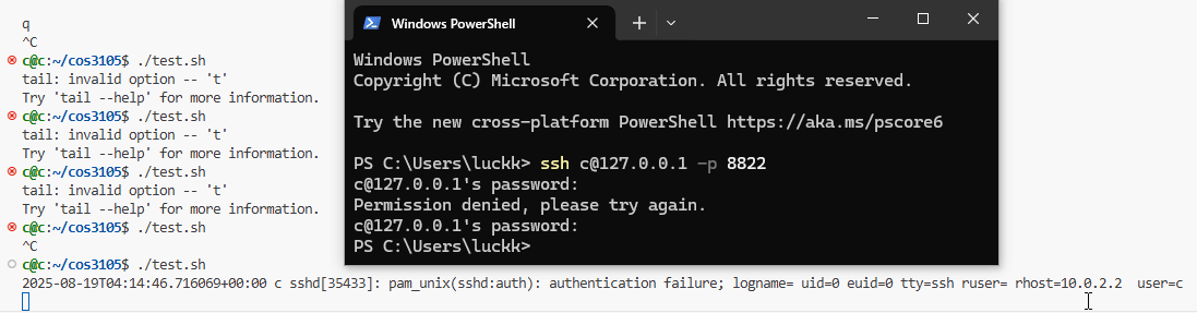Invalid login