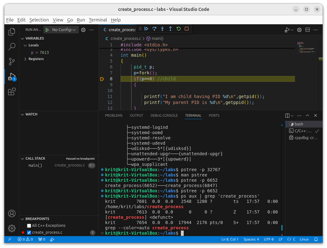 debug create_process