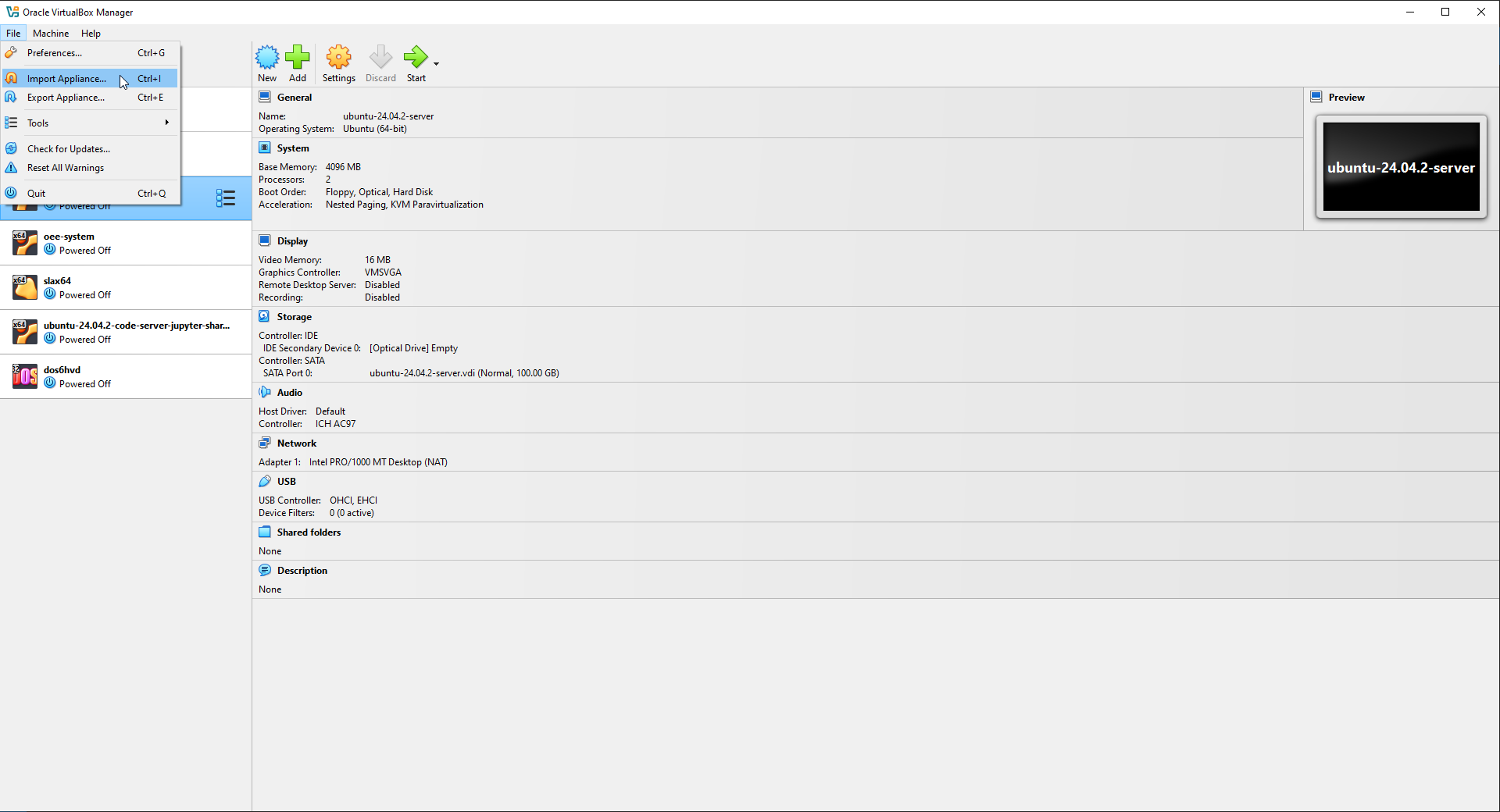 Import VM