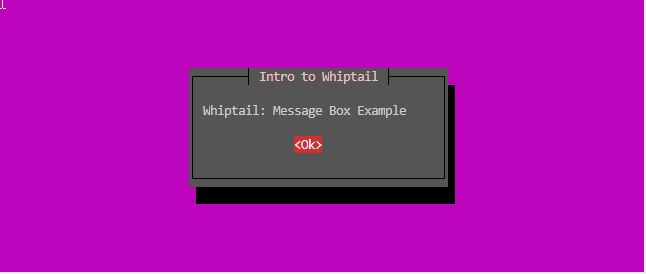 Whiptail Message Box